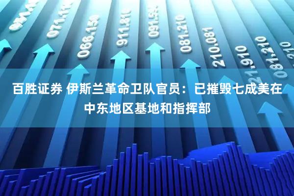 百胜证券 伊斯兰革命卫队官员：已摧毁七成美在中东地区基地和指挥部