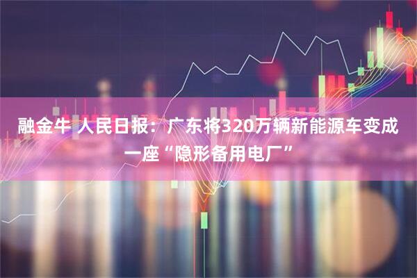 融金牛 人民日报：广东将320万辆新能源车变成一座“隐形备用电厂”