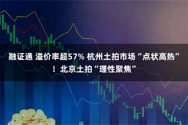 融证通 溢价率超57% 杭州土拍市场“点状高热”！北京土拍“理性聚焦”