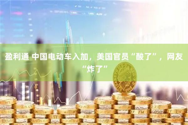 盈利通 中国电动车入加，美国官员“酸了”，网友“炸了”